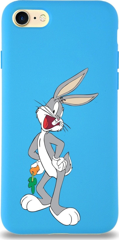 Iphone 7 Uyumlu Lansman Kılıf Bugs Bunny Tasarımlı Altı Kapalı Içi Kadife Kaplı Kapak