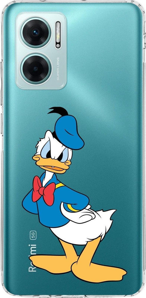 Redmi Note 11E Kamera Korumalı Kapak Donald Duck Tasarımlı Şeffaf Kılıf