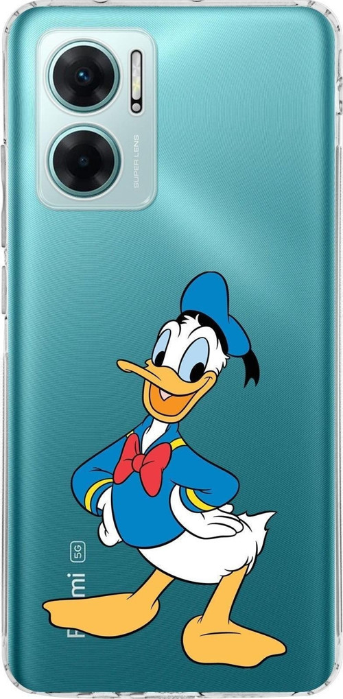 Redmi Note 11E Kamera Korumalı Kapak Donald Duck Tasarımlı Şeffaf Kılıf