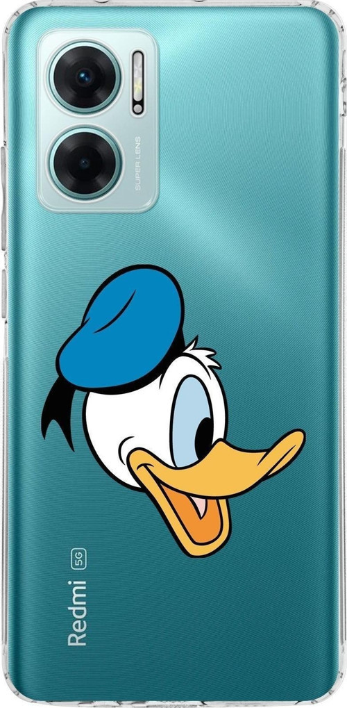 Redmi Note 11E Kamera Korumalı Kapak Donald Duck Tasarımlı Şeffaf Kılıf