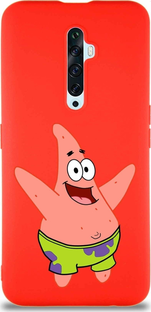 Oppo Reno 2Z Soft Premier Kapak Patrick Yıldız Tasarımlı Silikon Kılıf - Kırmızı
