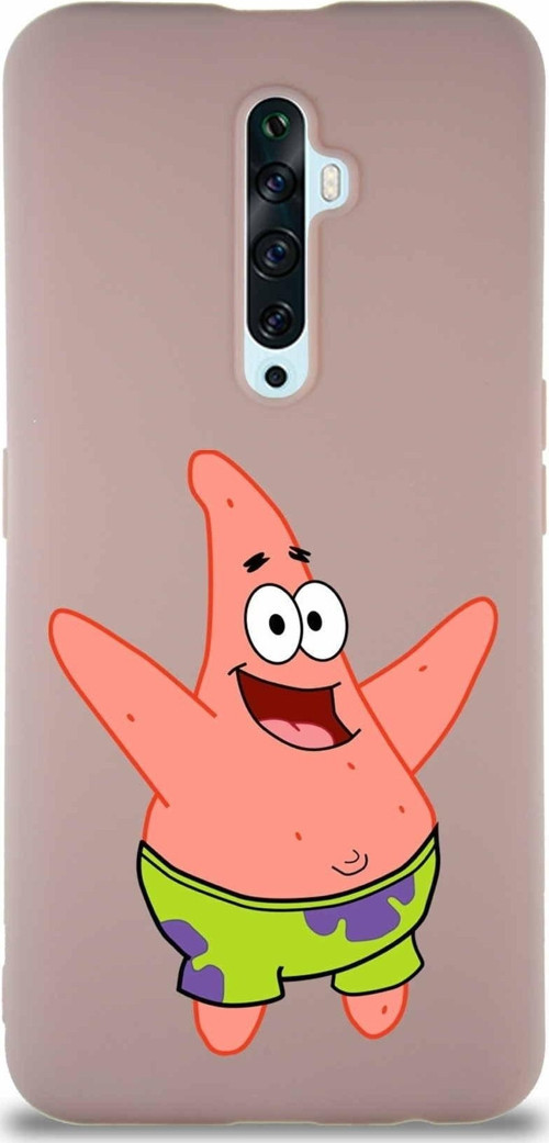 Oppo Reno 2Z Soft Premier Kapak Patrick Yıldız Tasarımlı Silikon Kılıf - Pudra