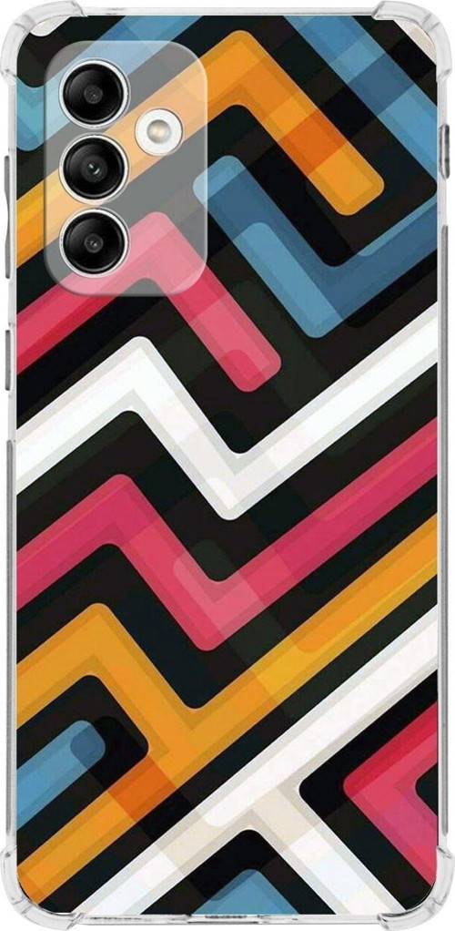 Samsung Galaxy A04S Köşe Korumalı Antişok Kapak Labirent Grafiti Tasarımlı Şeffaf Kılıf