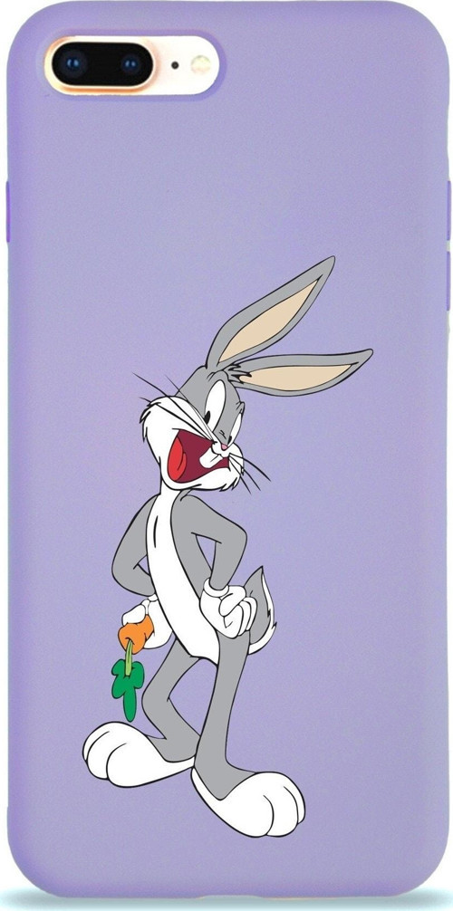 Iphone 8 Plus Uyumlu Lansman Kılıf Bugs Bunny Tasarımlı Altı Kapalı Içi Kadife Kaplı Kapak