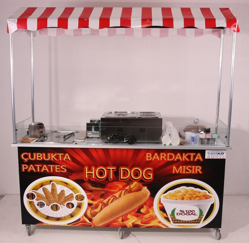 Hot Dog Çubukta Patates Ve Bardakta Mısır Standı (Model Çeşme) 65X180