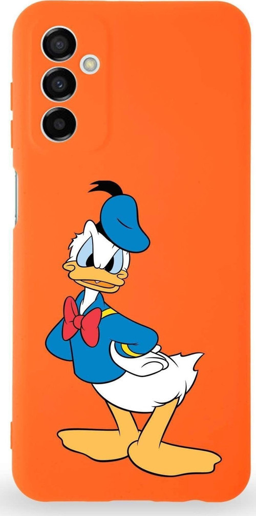 Samsung Galaxy A04S Uyumlu Lansman Kılıf Altı Kapalı Içi Kadife Donald Duck-D Tasarımlı Kapak