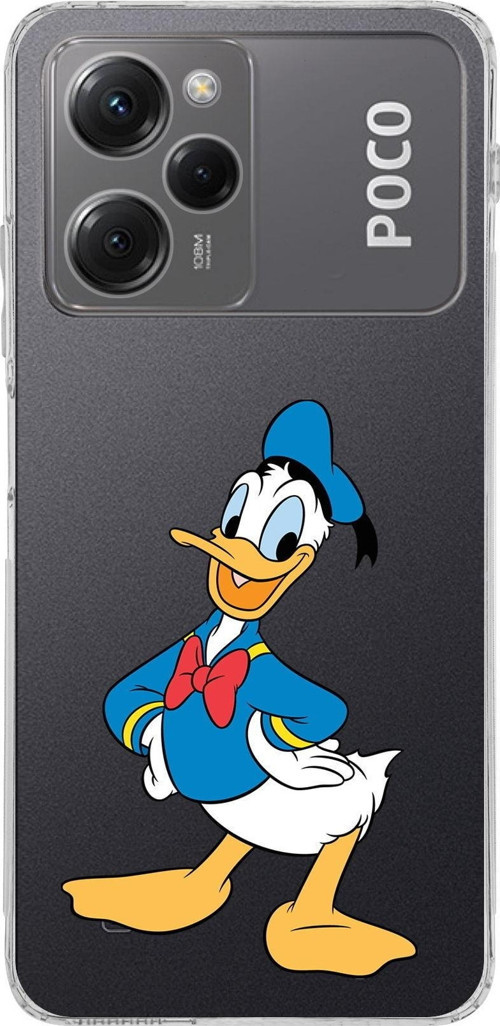 Poco X5 Pro Kamera Korumalı Kapak Donald Duck Tasarımlı Şeffaf Kılıf