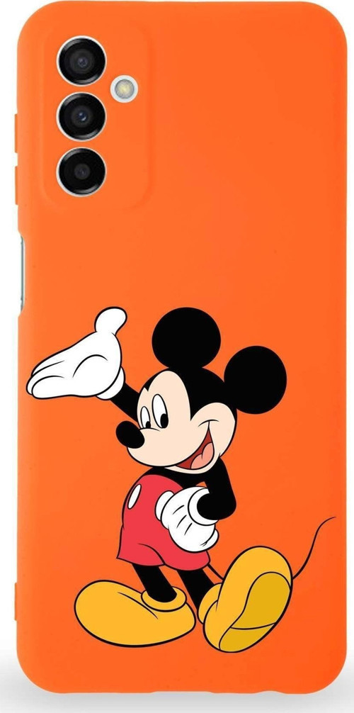 Samsung Galaxy A04S Uyumlu Lansman Kılıf Altı Kapalı Içi Kadife Mickey Mouse-C Tasarımlı Kapak