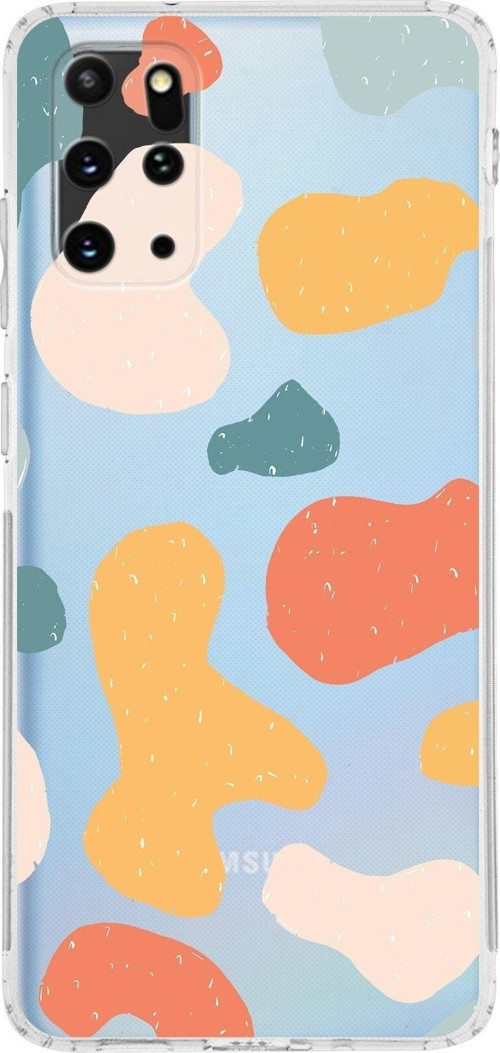 Samsung Galaxy S20 Plus Uyumlu Kamera Korumalı Kapak Grunge Tasarımlı Şeffaf Kılıf