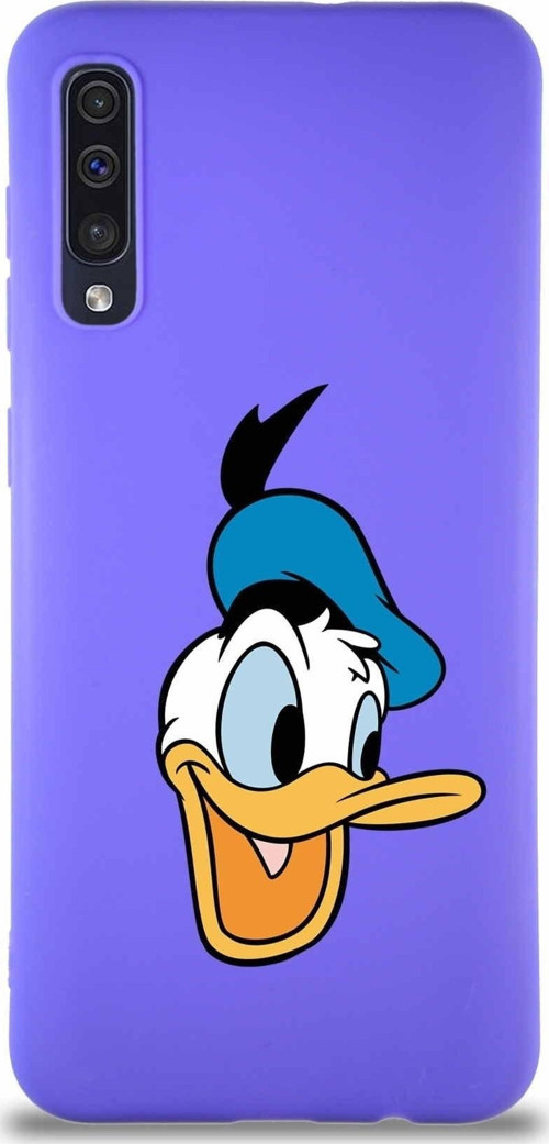 Samsung Galaxy A30S Soft Premier Kapak Donald Duck-A Tasarımlı Silikon Kılıf - Mor