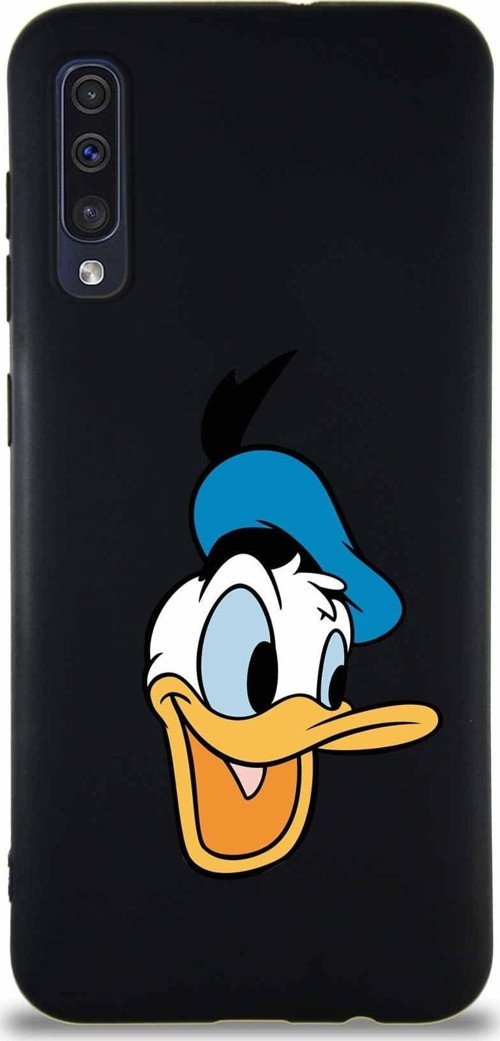 Samsung Galaxy A30S Soft Premier Kapak Donald Duck-A Tasarımlı Silikon Kılıf - Siyah