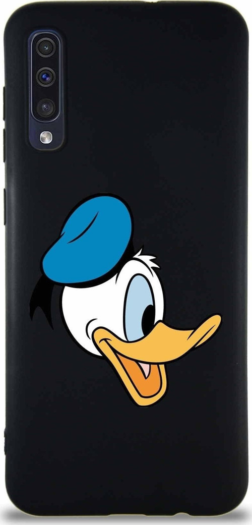 Samsung Galaxy A30S Soft Premier Kapak Donald Duck-F Tasarımlı Silikon Kılıf - Siyah