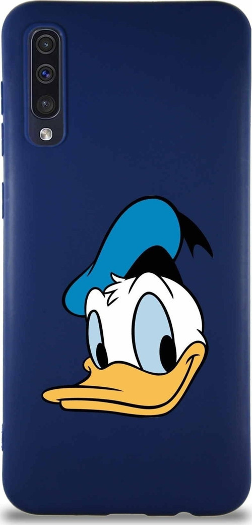 Samsung Galaxy A50 Soft Premier Kapak Donald Duck-B Tasarımlı Silikon Kılıf - Lacivert
