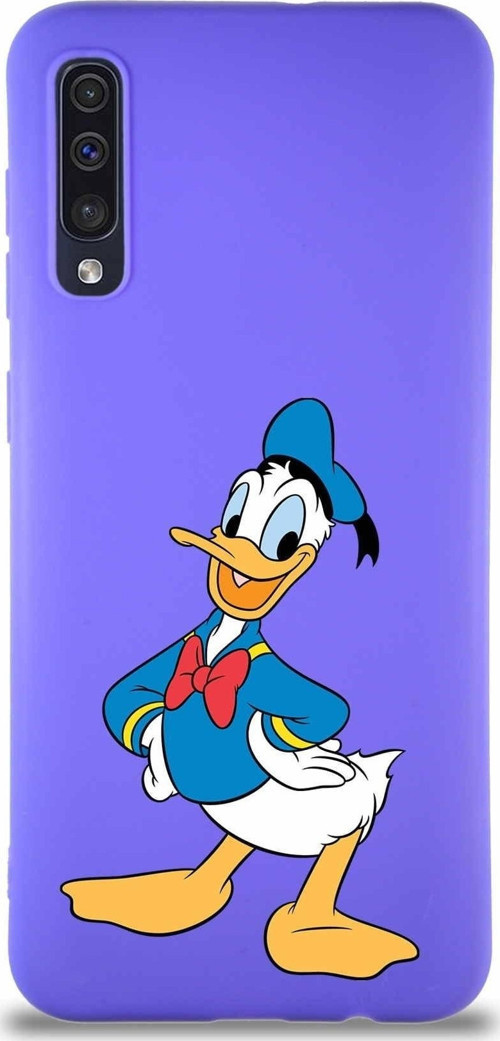Samsung Galaxy A50S Soft Premier Kapak Donald Duck-C Tasarımlı Silikon Kılıf - Mor