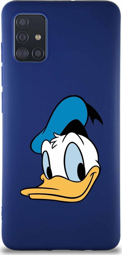 Samsung Galaxy A51 Soft Premier Kapak Donald Duck-B Tasarımlı Silikon Kılıf - Lacivert