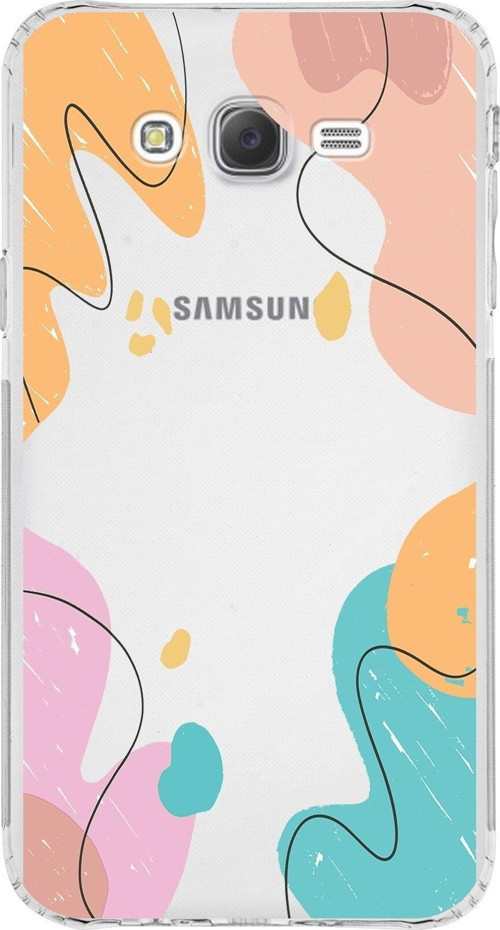 Samsung Galaxy J7 Uyumlu Kamera Korumalı Kapak Karışık Renkler Tasarımlı Şeffaf Kılıf