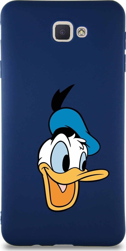 Samsung Galaxy J7 Prime 2 Soft Premier Kapak Donald Duck-A Tasarımlı Silikon Kılıf - Lacivert