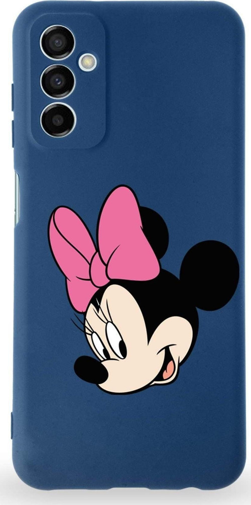 Samsung Galaxy M13 Uyumlu Lansman Kılıf Altı Kapalı Içi Kadife Minnie Mouse-B Tasarımlı Kapak