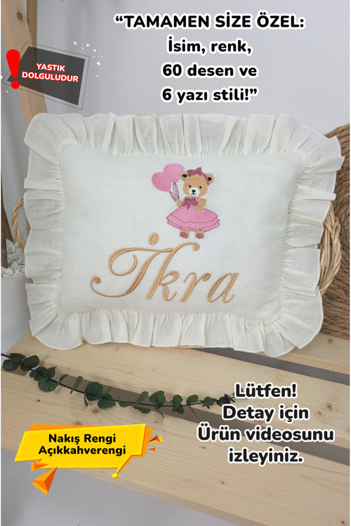 Müslin Yeni Doğan 4Katlı Organik %100Pamuk Kişiye Özgü Nakışlı Hastane Çıkış Seti (Ayıcık Model-5)
