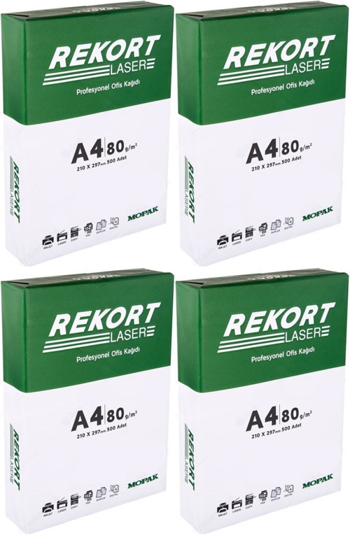 Rekort A4 80GR/M2 Fotokopi Kağıdı 2000 Adet (4PK*500)