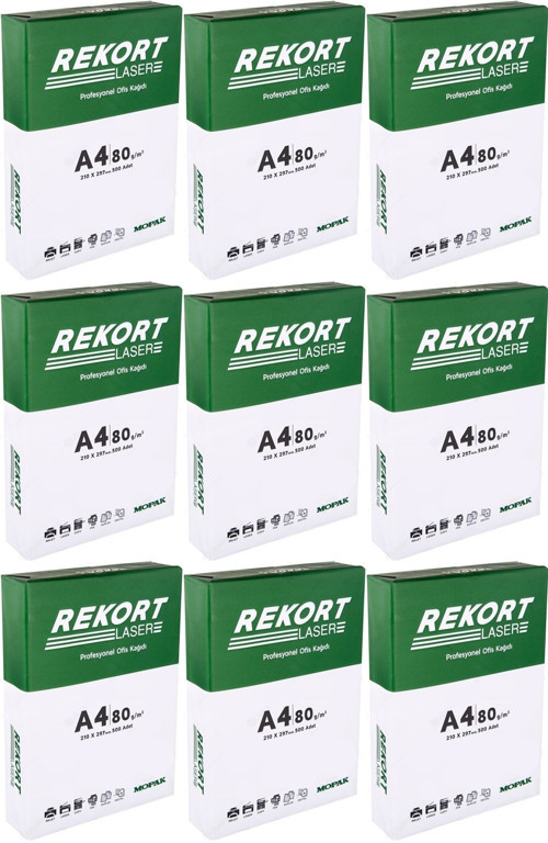 Rekort A4 80GR/M2 Fotokopi Kağıdı 4500 Adet (9PK*500)