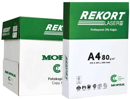 Rekort A4 80GR/M2 Fotokopi Kağıdı 22500 Adet (45PK*500)
