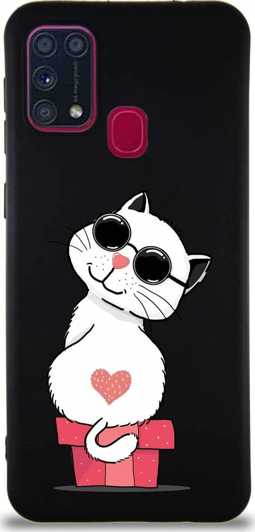 Samsung Galaxy M31 Soft Premier Kapak Coolcat Tasarımlı Silikon Kılıf - Siyah