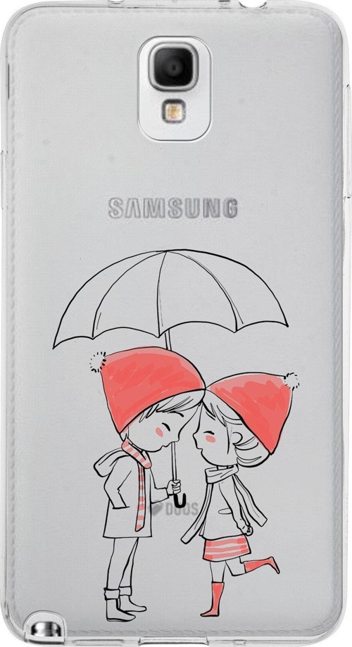 Samsung Galaxy Note 3 Kapak Aşk Tasarımlı Şeffaf Silikon Kılıf
