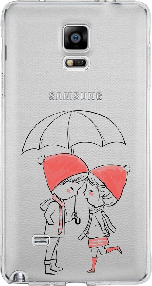 Samsung Galaxy Note 4 Kapak Aşk Tasarımlı Şeffaf Silikon Kılıf