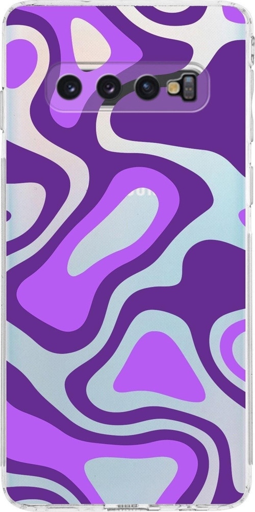 Samsung Galaxy S10 Kamera Korumalı Kapak Renkli Desen Tasarımlı Şeffaf Kılıf