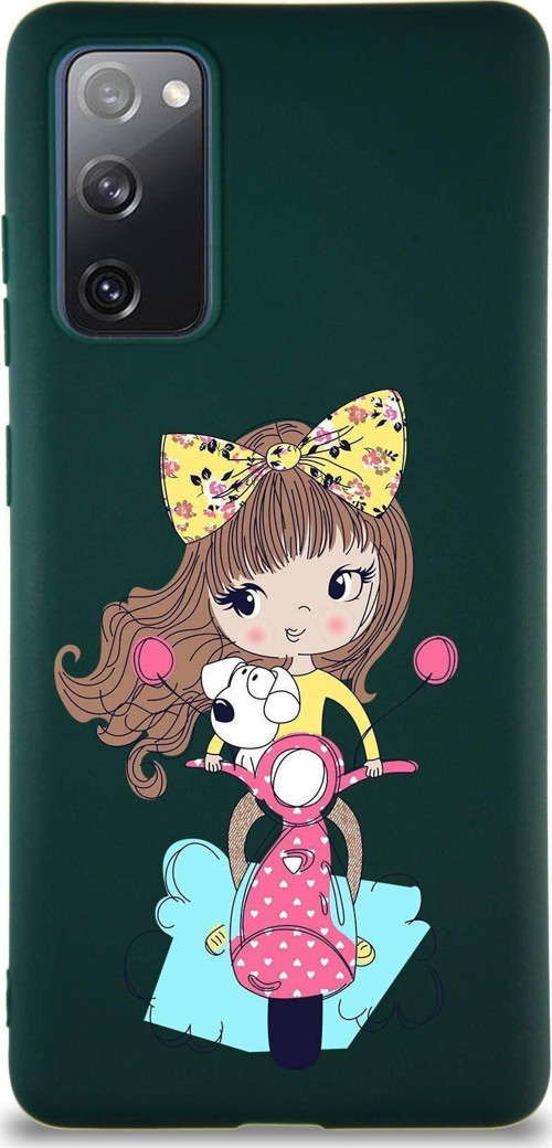 Samsung Galaxy S20 Fe Soft Premier Kapak Vespagirl Tasarımlı Silikon Kılıf - Yeşil