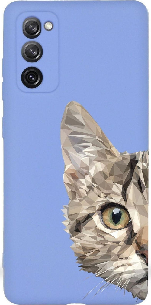 Samsung Galaxy S20 Fe Uyumlu Lansman Kılıf Catface Tasarımlı Içi Kadife Kapak-Lila
