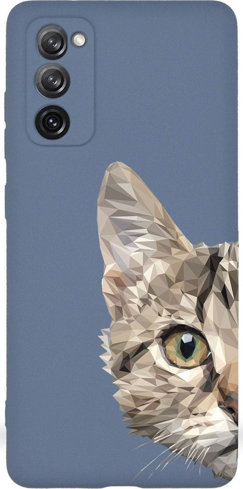 Samsung Galaxy S20 Fe Uyumlu Lansman Kılıf Catface Tasarımlı Içi Kadife Kapak-Petrol Mavisi