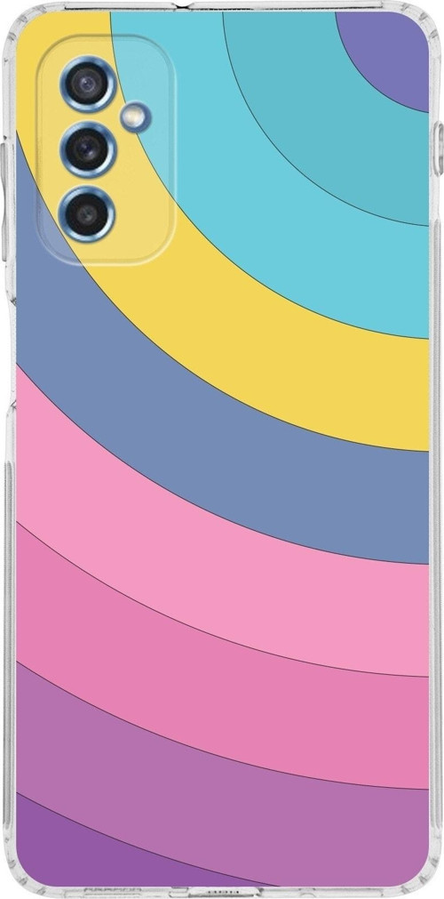 Samsung Galaxy M52 Kamera Korumalı Kapak Renk Cümbüşü Tasarımlı Şeffaf Kılıf