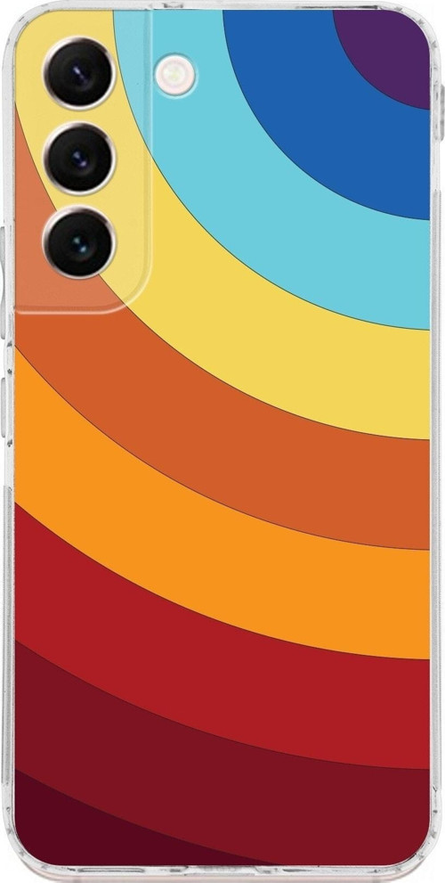 Samsung Galaxy S22 Kamera Korumalı Kapak Renk Cümbüşü Tasarımlı Şeffaf Kılıf
