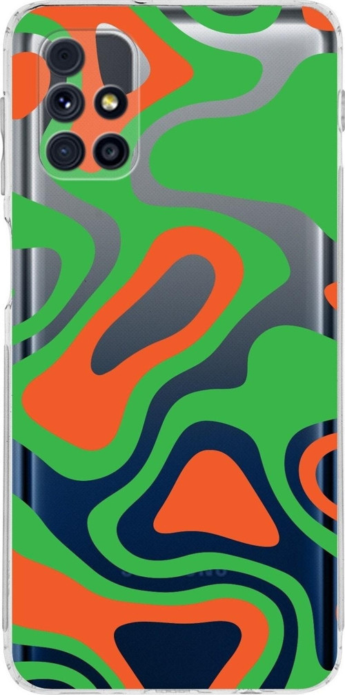 Samsung Galaxy M31S Kamera Korumalı Kapak Renkli Desen Tasarımlı Şeffaf Kılıf