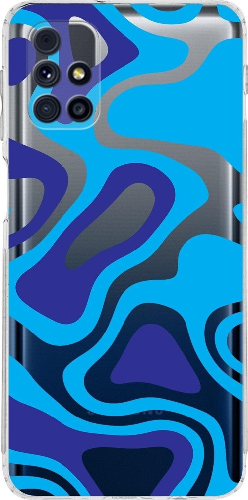 Samsung Galaxy M31S Kamera Korumalı Kapak Renkli Desen Tasarımlı Şeffaf Kılıf