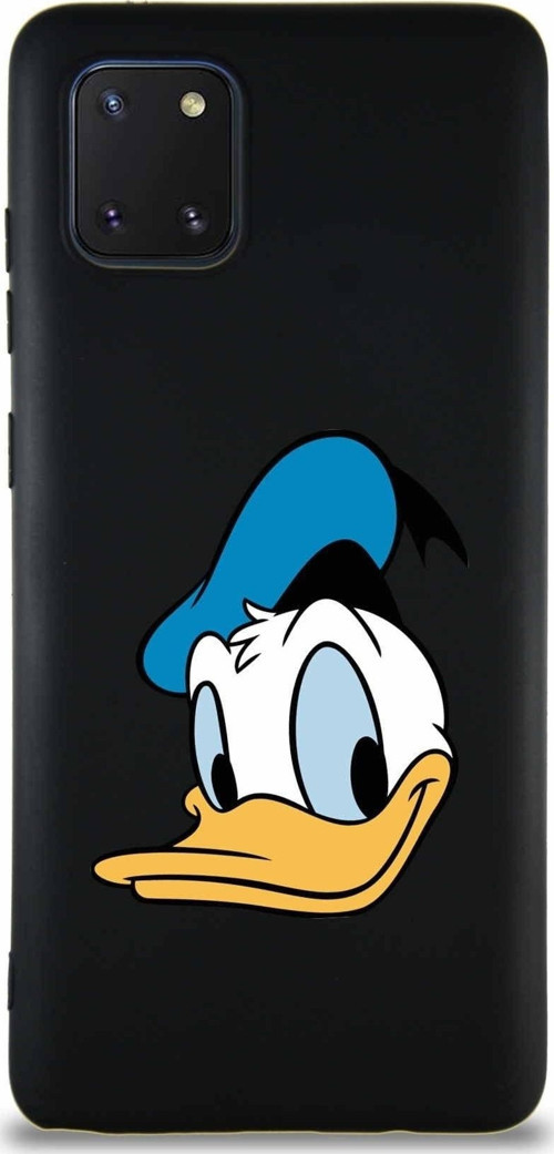 Samsung Galaxy Note 10 Lite Soft Premier Kapak Donald Duck-B Tasarımlı Silikon Kılıf - Siyah