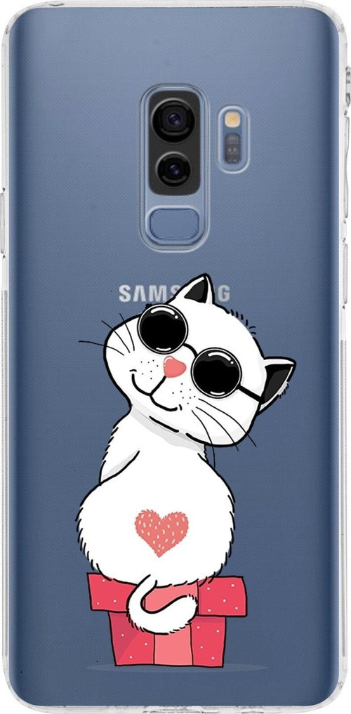 Samsung Galaxy S9 Plus Uyumlu Kamera Korumalı Kapak Coolcat Tasarımlı Şeffaf Kılıf