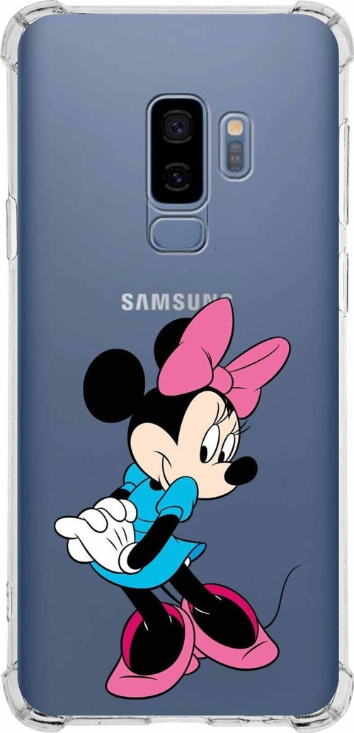 Samsung Galaxy S9 Plus Köşe Korumalı Antişok Kapak Minnie Mouse Tasarımlı Şeffaf Kılıf