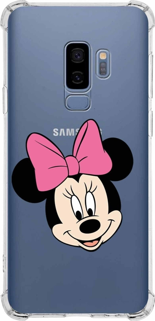 Samsung Galaxy S9 Plus Köşe Korumalı Antişok Kapak Minnie Mouse Tasarımlı Şeffaf Kılıf