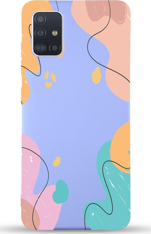 Samsung Galaxy M31S Uyumlu Lansman Kılıf Karışık Renkler Tasarımlı Içi Kadife Kapak-Lila