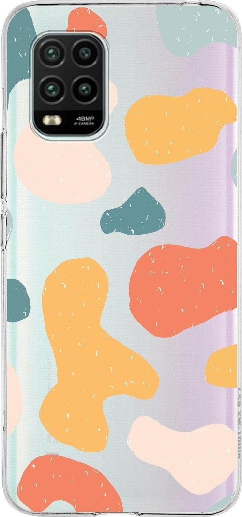 Xiaomi Mi 10 Lite Uyumlu Kapak Grunge Tasarımlı Şeffaf Silikon Kılıf