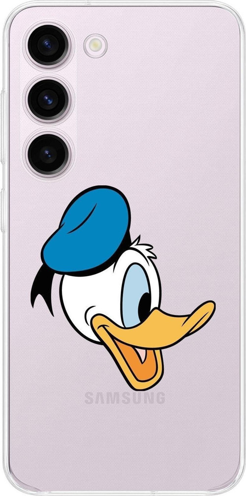 Samsung Galaxy S23 Kamera Korumalı Kapak Donald Duck Tasarımlı Şeffaf Kılıf