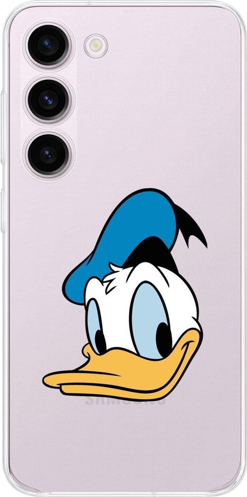 Samsung Galaxy S23 Kamera Korumalı Kapak Donald Duck Tasarımlı Şeffaf Kılıf