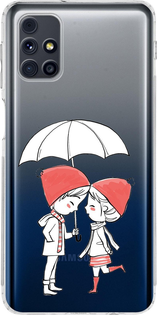 Samsung Galaxy M31S Uyumlu Kamera Korumalı Kapak Aşk Tasarımlı Şeffaf Kılıf