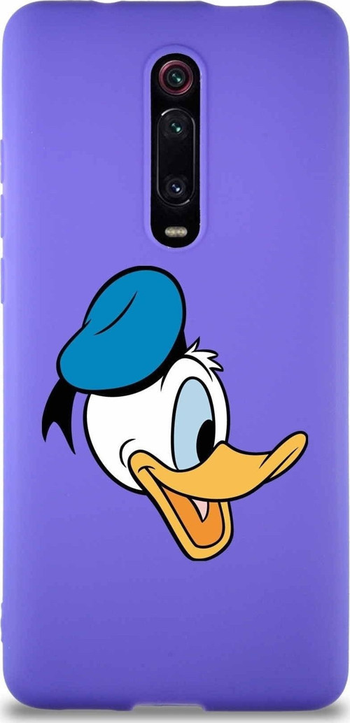 Xiaomi Mi 9T Soft Premier Kapak Donald Duck-F Tasarımlı Silikon Kılıf - Mor