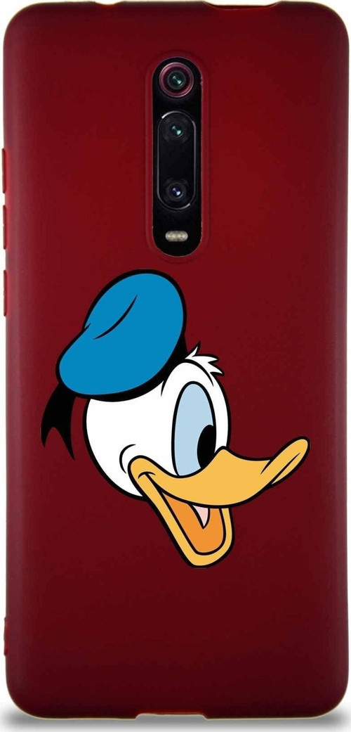 Xiaomi Mi 9T Soft Premier Kapak Donald Duck-F Tasarımlı Silikon Kılıf - Mürdüm