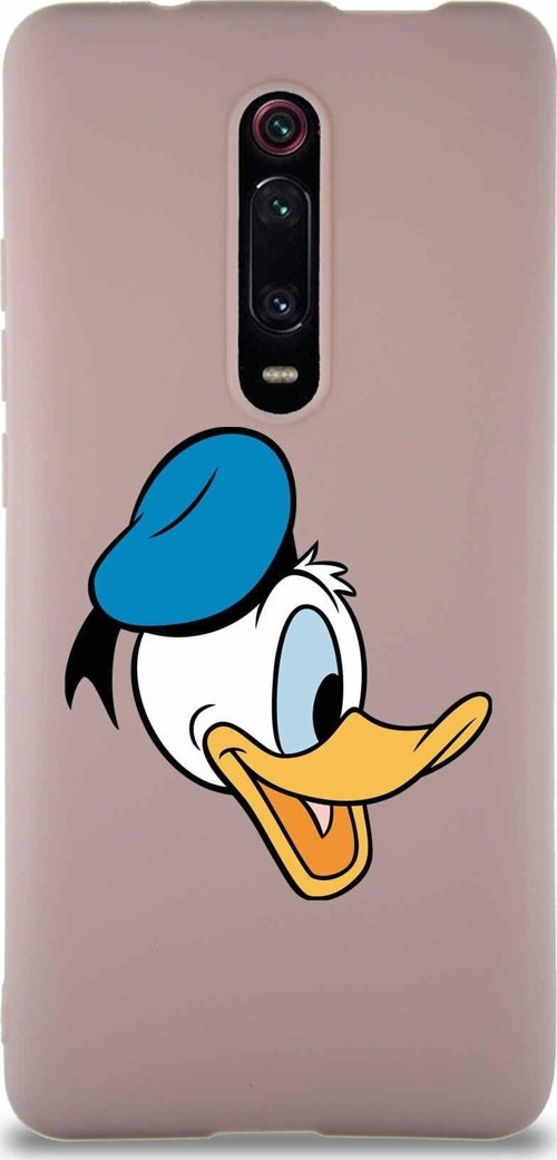 Xiaomi Mi 9T Soft Premier Kapak Donald Duck-F Tasarımlı Silikon Kılıf - Pudra