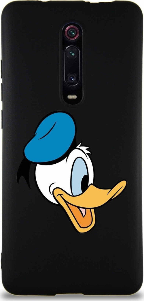 Xiaomi Mi 9T Soft Premier Kapak Donald Duck-F Tasarımlı Silikon Kılıf - Siyah